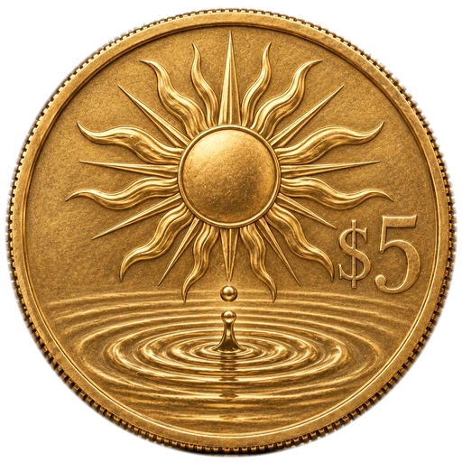 Sun wishing coin